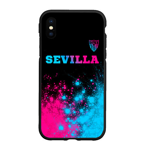 Чехол iPhone XS Max матовый Sevilla Neon Gradient / 3D-Черный – фото 1