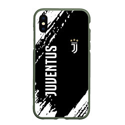 Чехол iPhone XS Max матовый Fc juventus фс ювентус, цвет: 3D-темно-зеленый