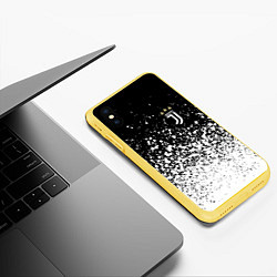 Чехол iPhone XS Max матовый Juventus fc брызги краски, цвет: 3D-желтый — фото 2