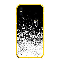 Чехол iPhone XS Max матовый Juventus fc брызги краски, цвет: 3D-желтый