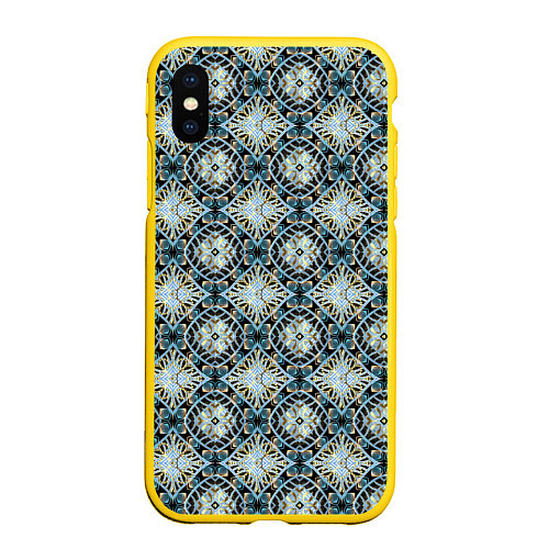 Чехол iPhone XS Max матовый Калейдоскоп Geometry / 3D-Желтый – фото 1