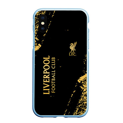 Чехол iPhone XS Max матовый Liverpool гранж / 3D-Голубой – фото 1