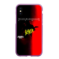 Чехол iPhone XS Max матовый Decade of Aggression - Slayer, цвет: 3D-фиолетовый