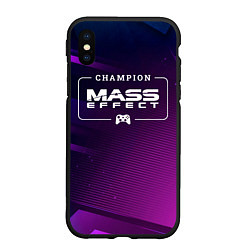 Чехол iPhone XS Max матовый Mass Effect Gaming Champion: рамка с лого и джойст