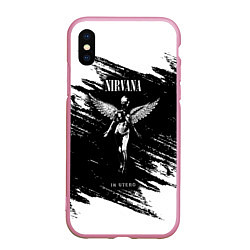 Чехол iPhone XS Max матовый NIRVANA in utero НИРВАНА брызги краски, цвет: 3D-розовый