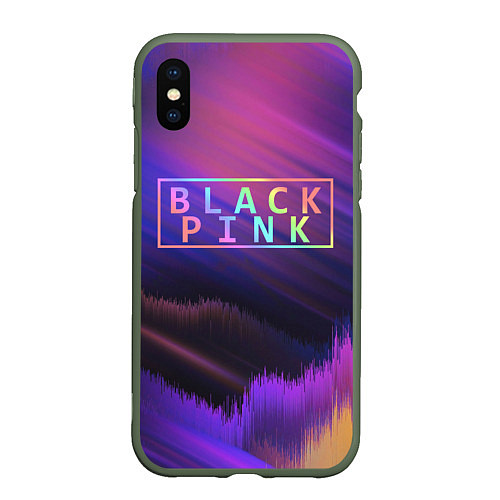 Чехол iPhone XS Max матовый BLACKPINK COLORS / 3D-Темно-зеленый – фото 1