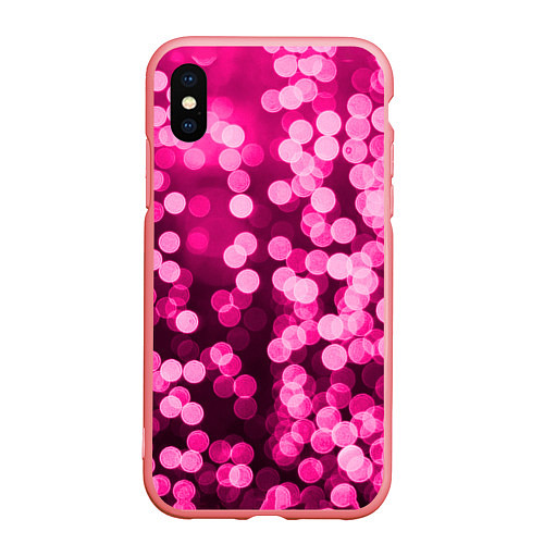Чехол iPhone XS Max матовый Розовые блестки / 3D-Баблгам – фото 1