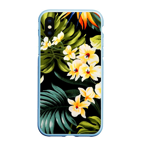 Чехол iPhone XS Max матовый Vanguard floral composition Summer / 3D-Голубой – фото 1