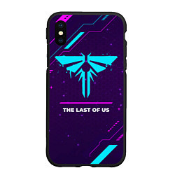 Чехол iPhone XS Max матовый Символ The Last Of Us в неоновых цветах на темном