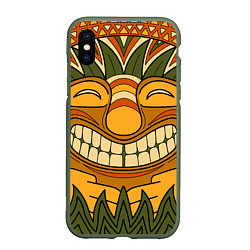 Чехол iPhone XS Max матовый Polynesian tiki LUCKY