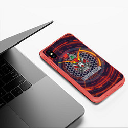 Чехол iPhone XS Max матовый Трансформер - Железный шторм, цвет: 3D-красный — фото 2
