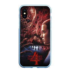 Чехол iPhone XS Max матовый Vecna vs Eleven Stranger Things 4, цвет: 3D-голубой