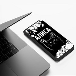 Чехол iPhone XS Max матовый Группа Алиса и Рок Кот, цвет: 3D-черный — фото 2