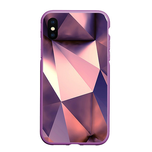 Чехол iPhone XS Max матовый Кристальная мозаика / 3D-Фиолетовый – фото 1