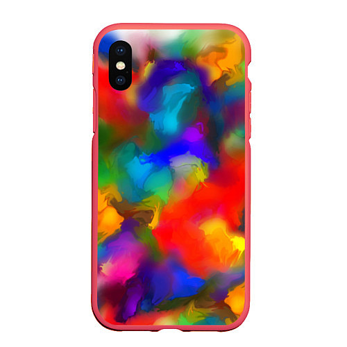 Чехол iPhone XS Max матовый Палитра художника / 3D-Красный – фото 1