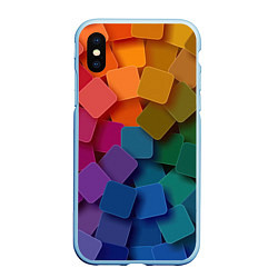 Чехол iPhone XS Max матовый Яркий щит, цвет: 3D-голубой