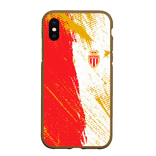 Чехол iPhone XS Max матовый Fc monaco фк монако краска / 3D-Коричневый – фото 1