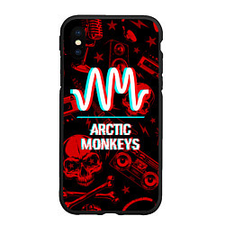 Чехол iPhone XS Max матовый Arctic Monkeys Rock Glitch