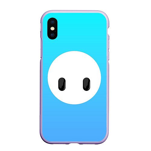 Чехол iPhone XS Max матовый Fall Guy blue / 3D-Светло-сиреневый – фото 1