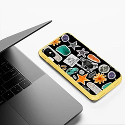 Чехол iPhone XS Max матовый Underground pattern We shall overcome, цвет: 3D-желтый — фото 2