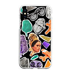 Чехол iPhone XS Max матовый Underground pattern Fashion trend, цвет: 3D-белый