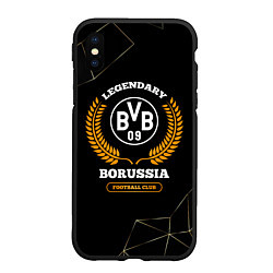Чехол iPhone XS Max матовый Лого Borussia и надпись Legendary Football Club на, цвет: 3D-черный