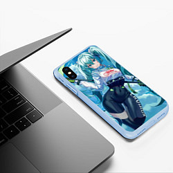 Чехол iPhone XS Max матовый Miku Hatsune racing suit, цвет: 3D-голубой — фото 2