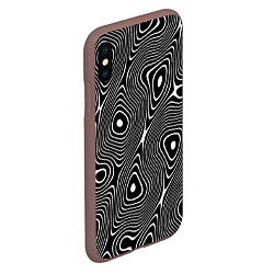 Чехол iPhone XS Max матовый Чёрно-белая стилизованная поверхность воды Wave pa, цвет: 3D-коричневый — фото 2