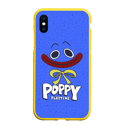Чехол iPhone XS Max матовый Poppy Playtime Huggy Wuggy / 3D-Желтый – фото 1