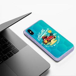 Чехол iPhone XS Max матовый Summer car Авто на пляже, цвет: 3D-светло-сиреневый — фото 2