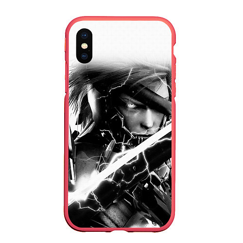 Чехол iPhone XS Max матовый МЕТАЛ ГИР СОЛИД- METAL GEAR / 3D-Красный – фото 1