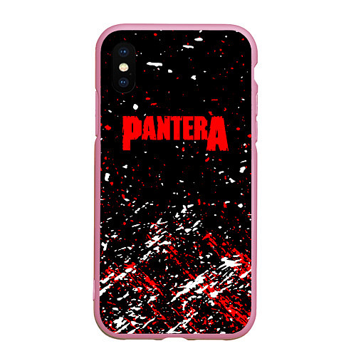 Чехол iPhone XS Max матовый Pantera пантера брызги красок / 3D-Розовый – фото 1