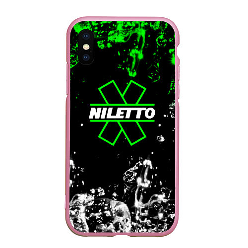 Чехол iPhone XS Max матовый Нилето niletto текстура воды / 3D-Розовый – фото 1