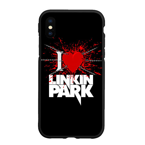 Чехол iPhone XS Max матовый Linkin Park Сердце / 3D-Черный – фото 1