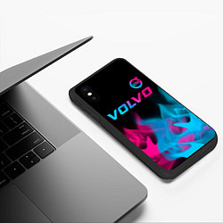 Чехол iPhone XS Max матовый Volvo Neon Gradient, цвет: 3D-черный — фото 2