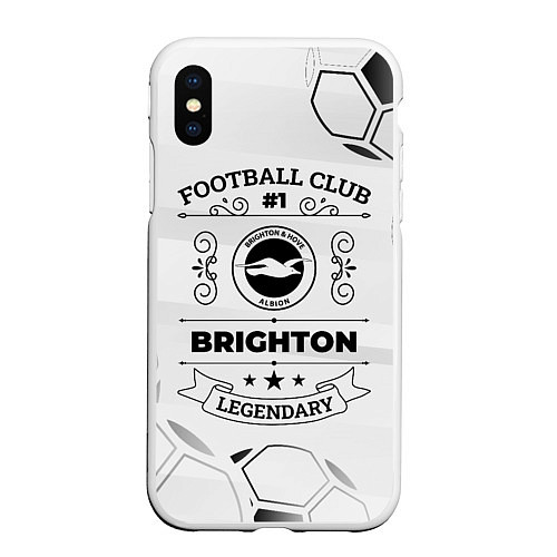 Чехол iPhone XS Max матовый Brighton Football Club Number 1 Legendary / 3D-Белый – фото 1
