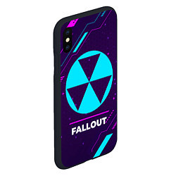 Чехол iPhone XS Max матовый Символ Fallout в неоновых цветах на темном фоне, цвет: 3D-черный — фото 2