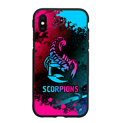 Чехол iPhone XS Max матовый Scorpions Neon Gradient