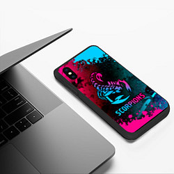 Чехол iPhone XS Max матовый Scorpions Neon Gradient, цвет: 3D-черный — фото 2
