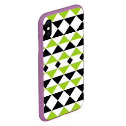 Чехол iPhone XS Max матовый Geometric shapes triangles треугольники, цвет: 3D-фиолетовый — фото 2
