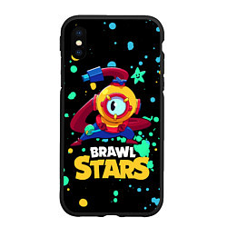 Чехол iPhone XS Max матовый Otis Brawl Stars, цвет: 3D-черный