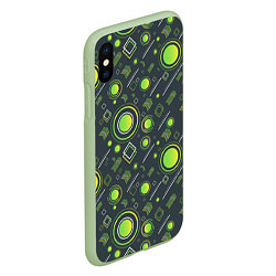 Чехол iPhone XS Max матовый Движение Геометрических Фигур, цвет: 3D-салатовый — фото 2
