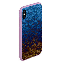 Чехол iPhone XS Max матовый Marble texture blue brown color, цвет: 3D-сиреневый — фото 2