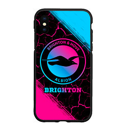 Чехол iPhone XS Max матовый Brighton Neon Gradient