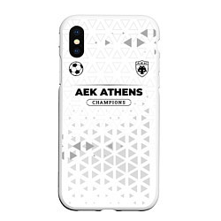 Чехол iPhone XS Max матовый AEK Athens Champions Униформа, цвет: 3D-белый