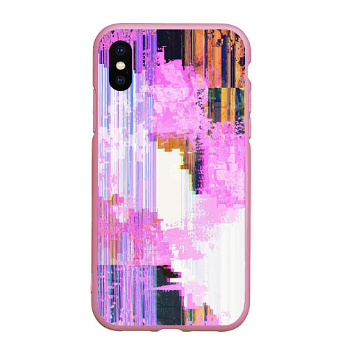 Чехол iPhone XS Max матовый Glitch art Fashion trend / 3D-Розовый – фото 1