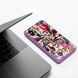 Чехол iPhone XS Max матовый Twisted pop atr pattern, цвет: 3D-фиолетовый — фото 2