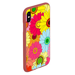 Чехол iPhone XS Max матовый CHAMOMILE CHRYSANTHEMUMS, цвет: 3D-красный — фото 2