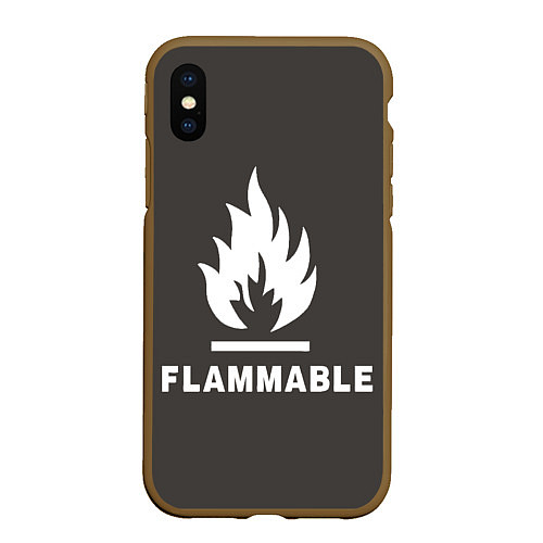 Чехол iPhone XS Max матовый Flammable / 3D-Коричневый – фото 1