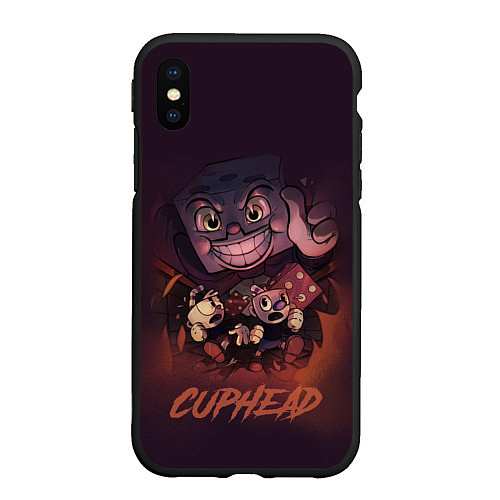 Чехол iPhone XS Max матовый Cuphead - Король кости / 3D-Черный – фото 1